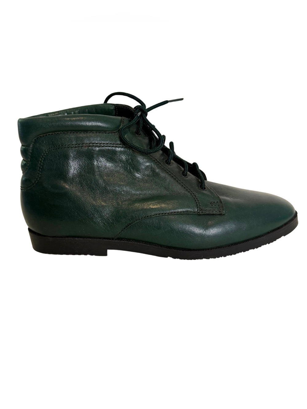 Danexx D-Austin Women's Lace-Up Leather Ankle Boots in Dark Green Size 6M
